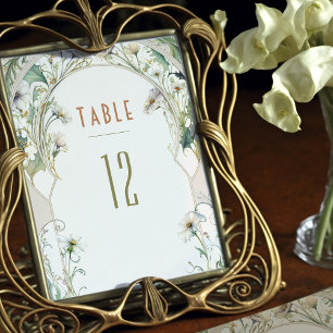 Daisies Table Numbers  Art Nouveau Wedding Kaart