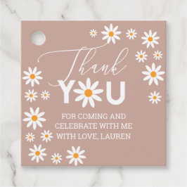 Daisies Thank you tags Dusty Pink Bedankjes Labels