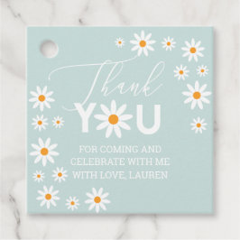 Daisies Thank you tags Light Blue Bedankjes Labels
