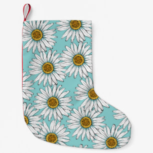 Daisies White Flowers op Blue  Seamless Pat Kleine Kerstsok