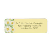 Daisies White Yellow Floral Typography Address Etiket (Voorkant)