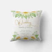 Daisies White Yellow Floral Wedding Kussen (Achterkant)