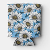 Daisies, wilde bloemen op blauw blikjeskoeler (Voorkant)