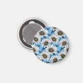 Daisies, wilde bloemen op blauw magneet (Voorkant / Achterkant)