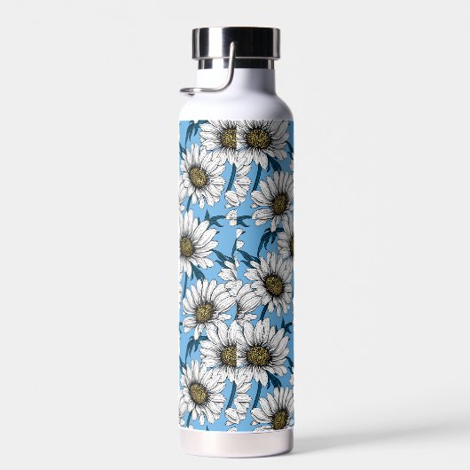 Daisies, wilde bloemen op blauw waterfles (Rechts)