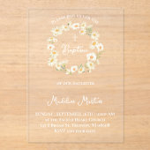 daisies wreath Baptism Invitation (Recto)