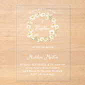 daisies wreath Baptism Invitation Acryl Uitnodigingen (Voorkant)