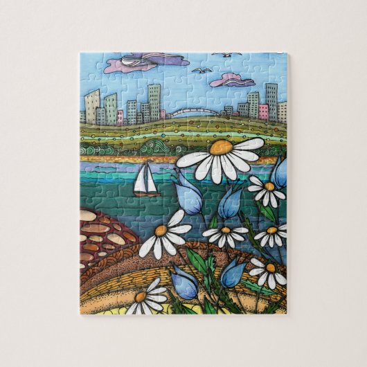 Daisies Zentangle Fantaisistes et Puzzle de Casse- (Vertical)