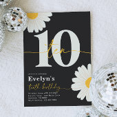 Daisy 10th Birthday Invitation Kaart