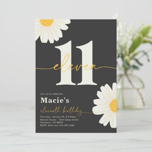 Daisy 11e anniversaire Invitation (Debout devant)
