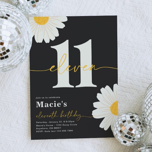 Daisy 11e anniversaire Invitation