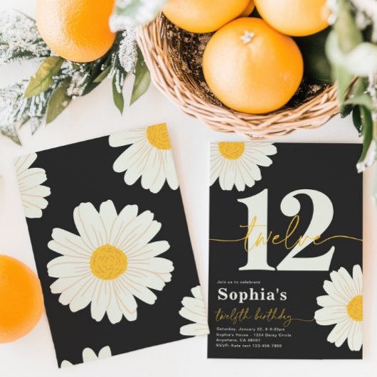 Daisy 12e anniversaire Invitation