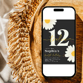 Daisy 12th Birthday Invitation Kaart