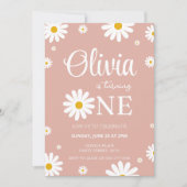 Daisy 1e verjaardag bewerkbare uitnodiging (Voorkant)