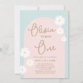 Daisy 1er anniversaire Invitation (Devant)