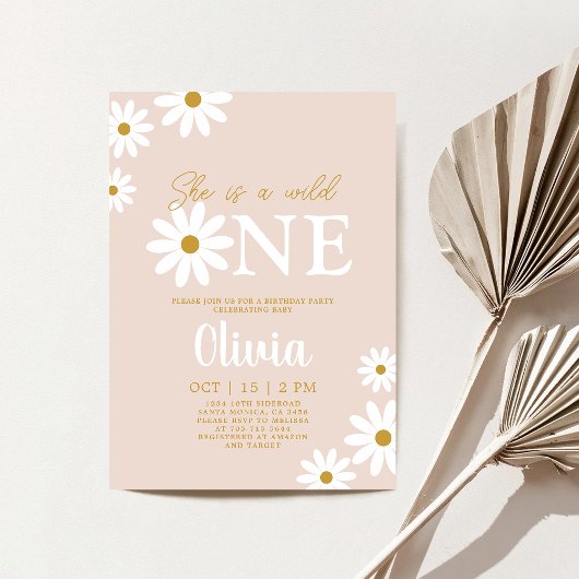 Daisy 1er anniversaire Invitation