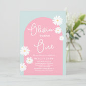 Daisy 1er anniversaire Invitation (Debout devant)