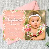Daisy 1er Anniversaire Invitation fille avec photo