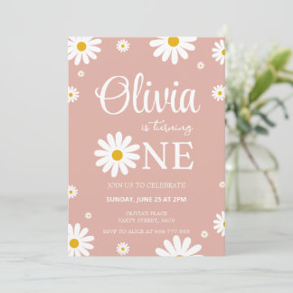 Daisy 1er anniversaire Invitation modifiable