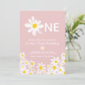 Daisy 1er Baby Girl Invitation Anniversaire (Debout devant)