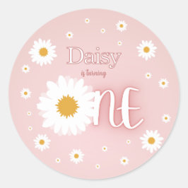 Daisy 1st Birthday Ronde Sticker
