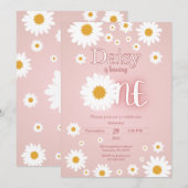 Daisy 1st Birthday Uitnodiging (Voorkant / Achterkant)