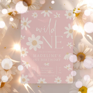 Daisy 1st Birthday Wild One Wildflower Verjaardag Kaart