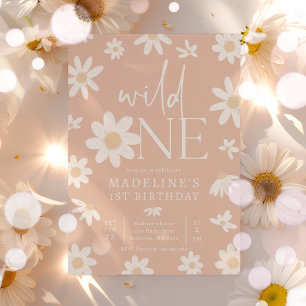 Daisy 1st Birthday Wild One Wildflower Verjaardag Kaart