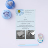 Daisy 2 Blue Floral Simple Moderne Your 2 Photo Flyer (Enkel)