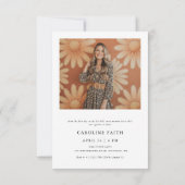 Daisy 2 foto minimalist 60s Retro Afstuderen Kaart (Achterkant)