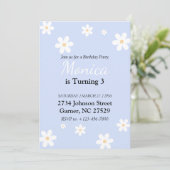 Daisy 3e anniversaire Invitation Flower (Debout devant)