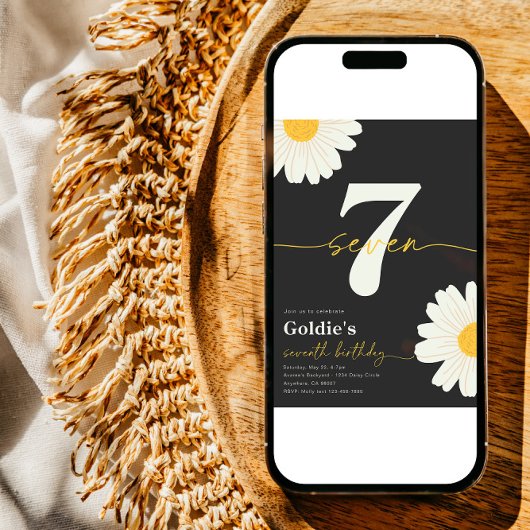 Daisy 7e anniversaire Invitation
