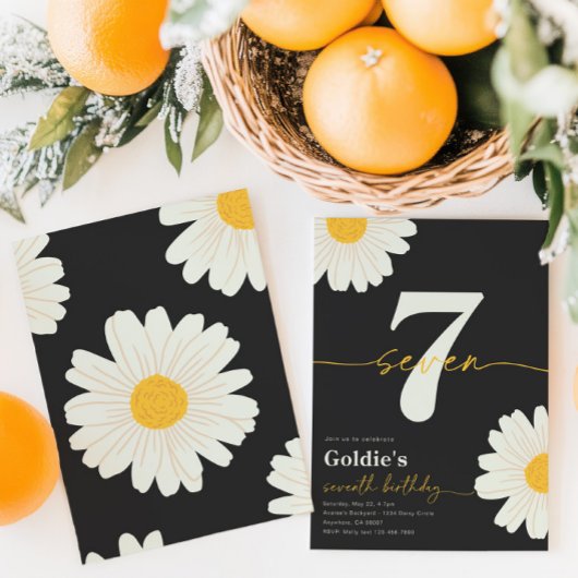 Daisy 7e anniversaire Invitation