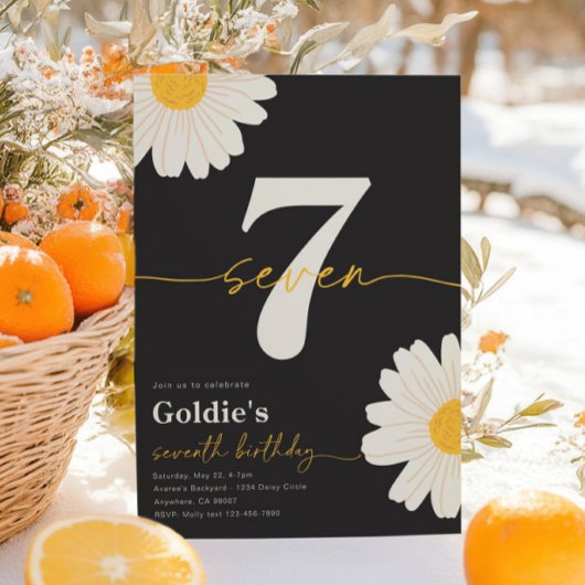 Daisy 7e anniversaire Invitation