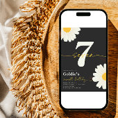 Daisy 7th Birthday Invitation Kaart