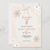 Daisy 8th Birthday Floral Invitation for Girls (Devant)