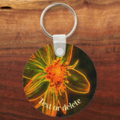 Daisy Abstract Art Flower Personalized Sleutelhanger (Achterkant)