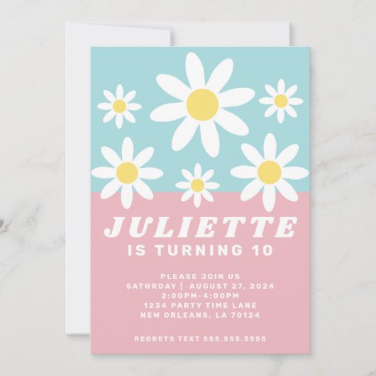Daisy Amusement Anniversaire Fête Invitation (Devant)