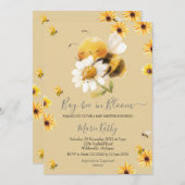 Daisy and Bee Baby in Bloom Invitation (Devant / Derrière)