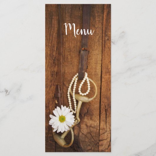 Daisy and Horse Bit Country Western Mariage Menu (Devant)