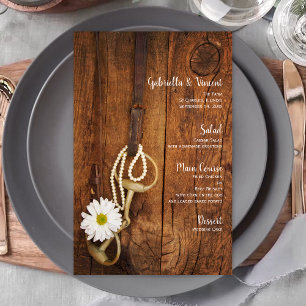 Daisy and Horse Bit Country Western Mariage Menu