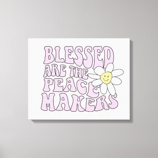 Daisy and Peace Makers Slogan Canvas Afdruk (Voorkant)