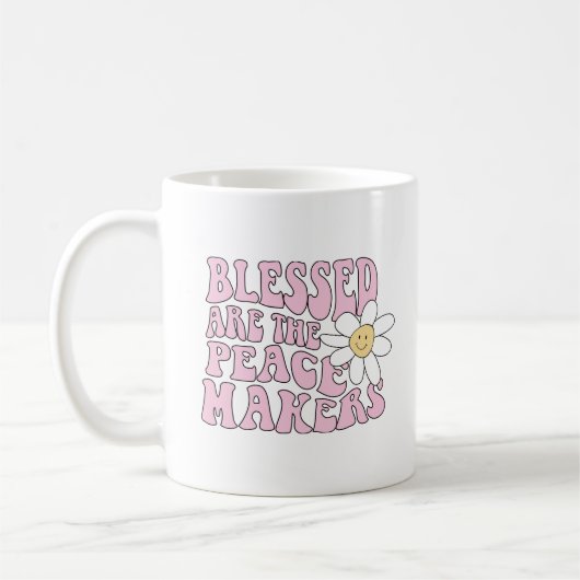Daisy and Peace Makers Slogan Koffiemok (Links)