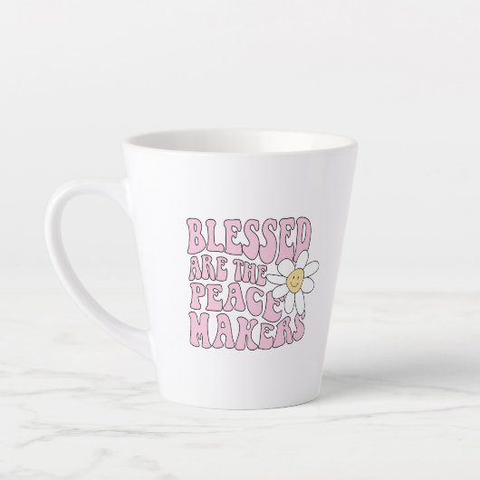 Daisy and Peace Makers Slogan Latte Mok (Links)