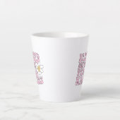 Daisy and Peace Makers Slogan Latte Mok (Voorkant)