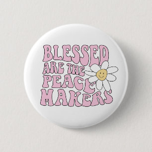 Daisy and Peace Makers Slogan Ronde Button 5,7 Cm
