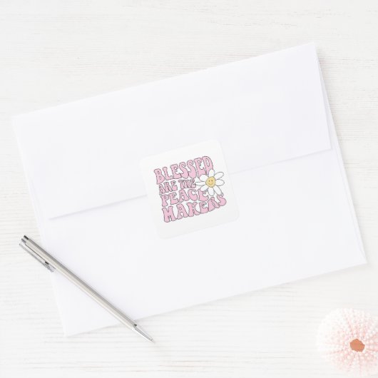 Daisy and Peace Makers Slogan Vierkante Sticker (Envelop)