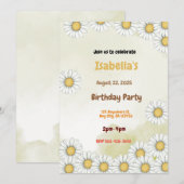 Daisy Anniversaire Fête Invitation (Devant / Derrière)