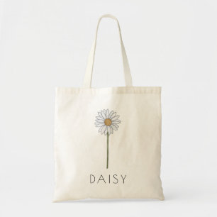 DAISY April Geboortebloem Aangepaste Naam Canvas t Tote Bag