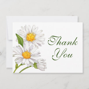 Daisy Aquarelle Été Blanc Floral Merci